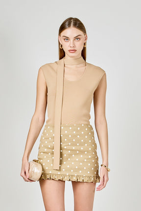 Polka Dot Mini Ruffle Skirt
