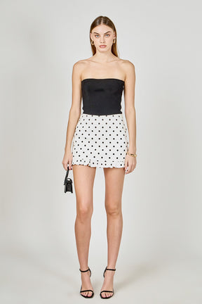 Polka Dot Mini Ruffle Skirt