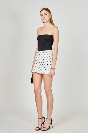 Polka Dot Mini Ruffle Skirt