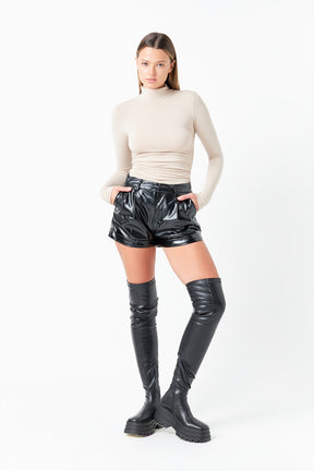 GREY LAB - Ruched Turtleneck Top - TOPS available at Objectrare