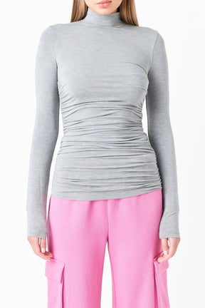 GREY LAB - Grey Lab - Ruched Turtleneck Top - TOPS available at Objectrare