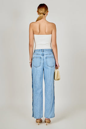 ENDLESS ROSE - Mid-Waisted Side Buttoned Jeans - PANTS available at Objectrare