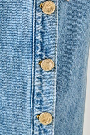 ENDLESS ROSE - Mid-Waisted Side Buttoned Jeans - PANTS available at Objectrare
