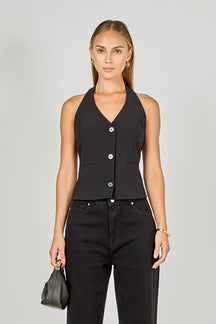 Halter Neck Open Back A-Line Vest
