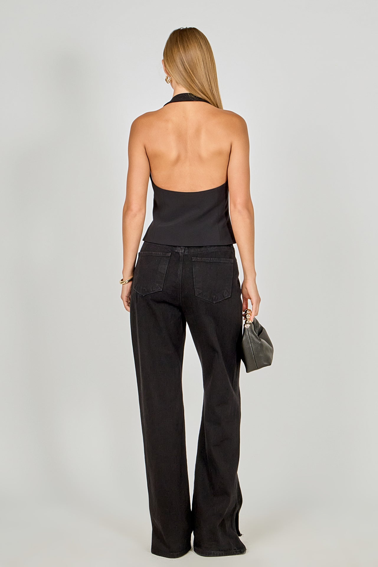 Halter Neck Open Back A-Line Vest