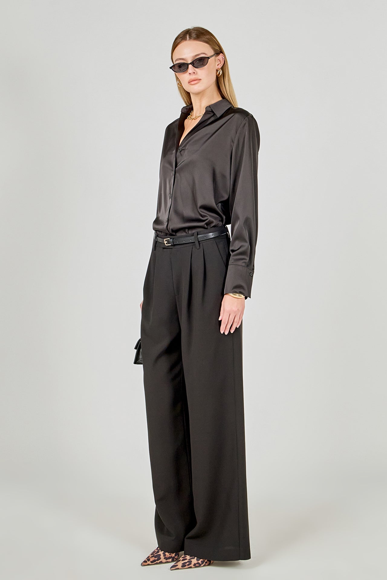 Pleated Wide Trousers