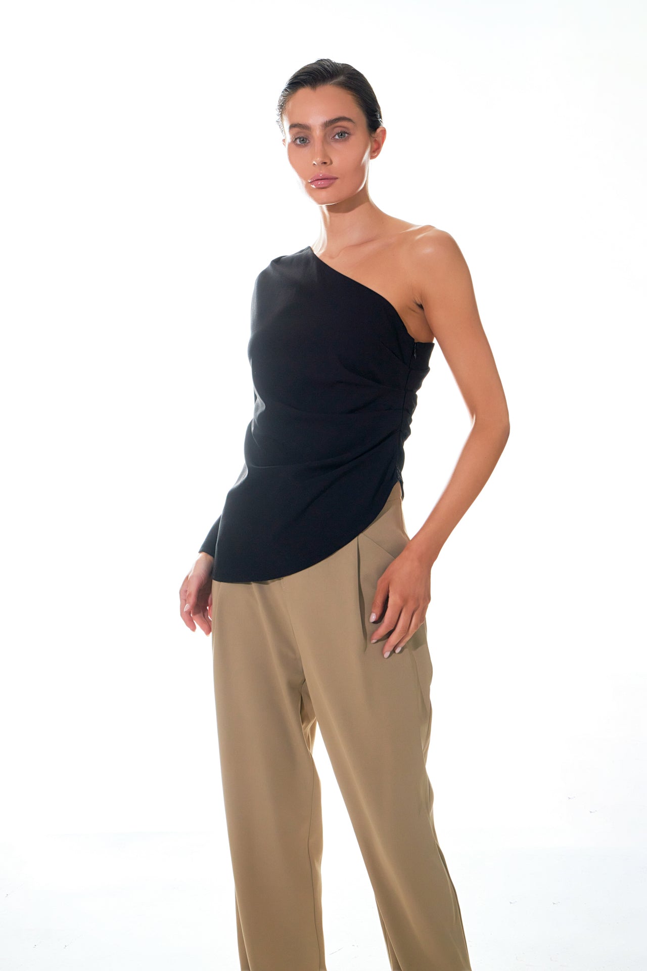 GREY LAB - Grey Lab - Asymmetric Ruched Top - TOPS available at Objectrare