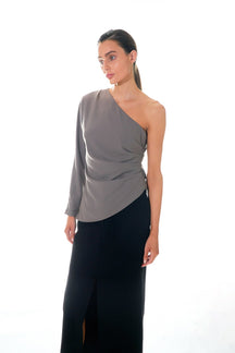 GREY LAB - Grey Lab - Asymmetric Ruched Top - TOPS available at Objectrare