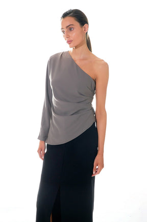 GREY LAB - Asymmetric Ruched Top - TOPS available at Objectrare