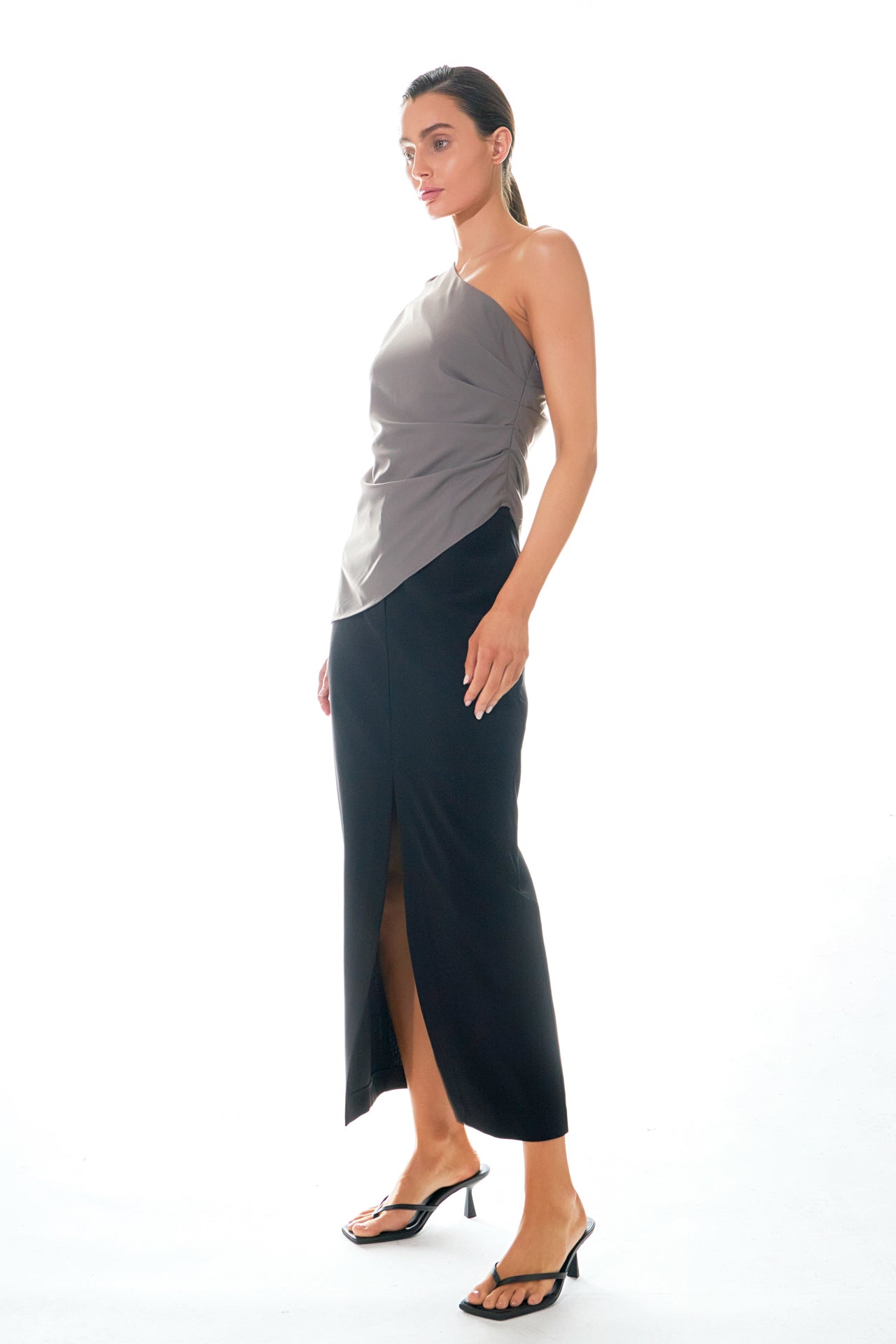 GREY LAB - Asymmetric Ruched Top - TOPS available at Objectrare