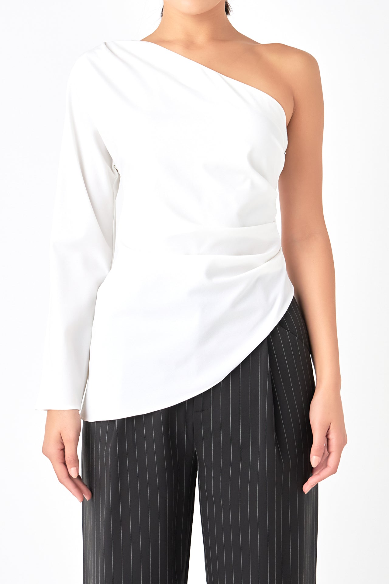 GREY LAB - Asymmetric Ruched Top - TOPS available at Objectrare