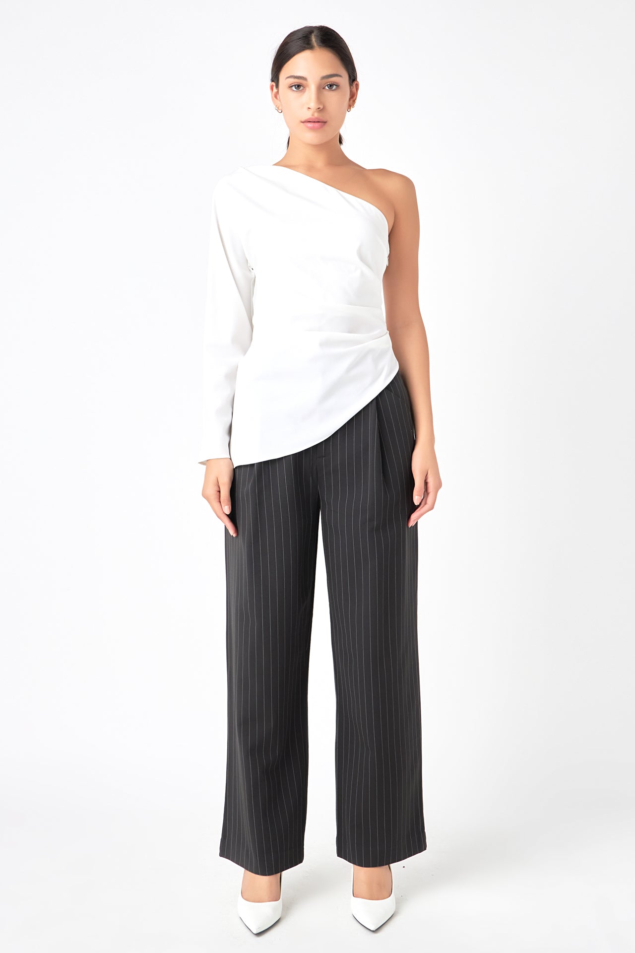 GREY LAB - Asymmetric Ruched Top - TOPS available at Objectrare