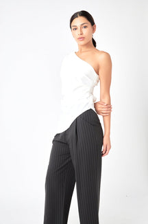 GREY LAB - Asymmetric Ruched Top - TOPS available at Objectrare
