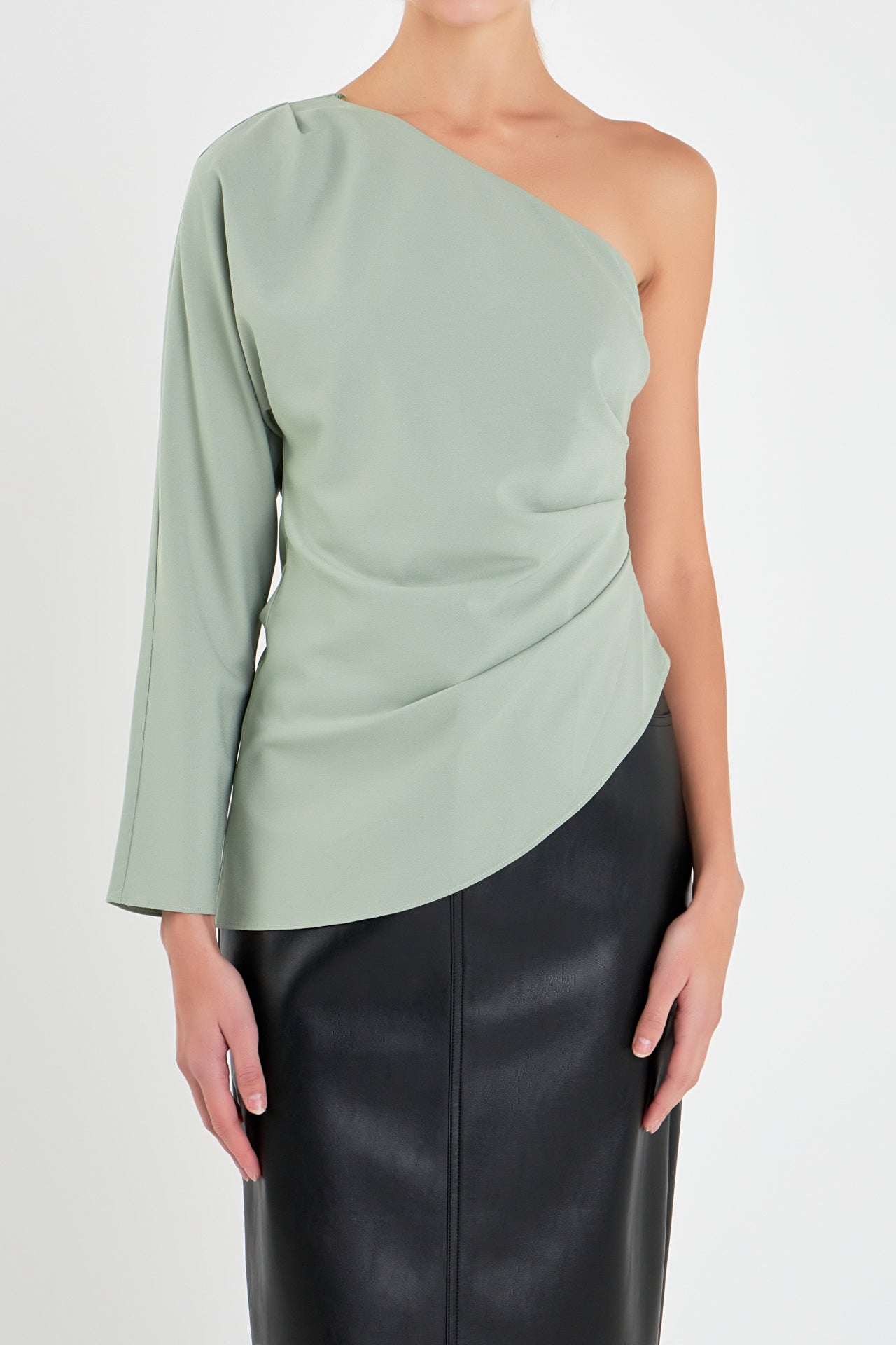 GREY LAB - Asymmetric Ruched Top - TOPS available at Objectrare