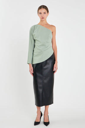 GREY LAB - Grey Lab - Asymmetric Ruched Top - Sale - TOPS available at Objectrare