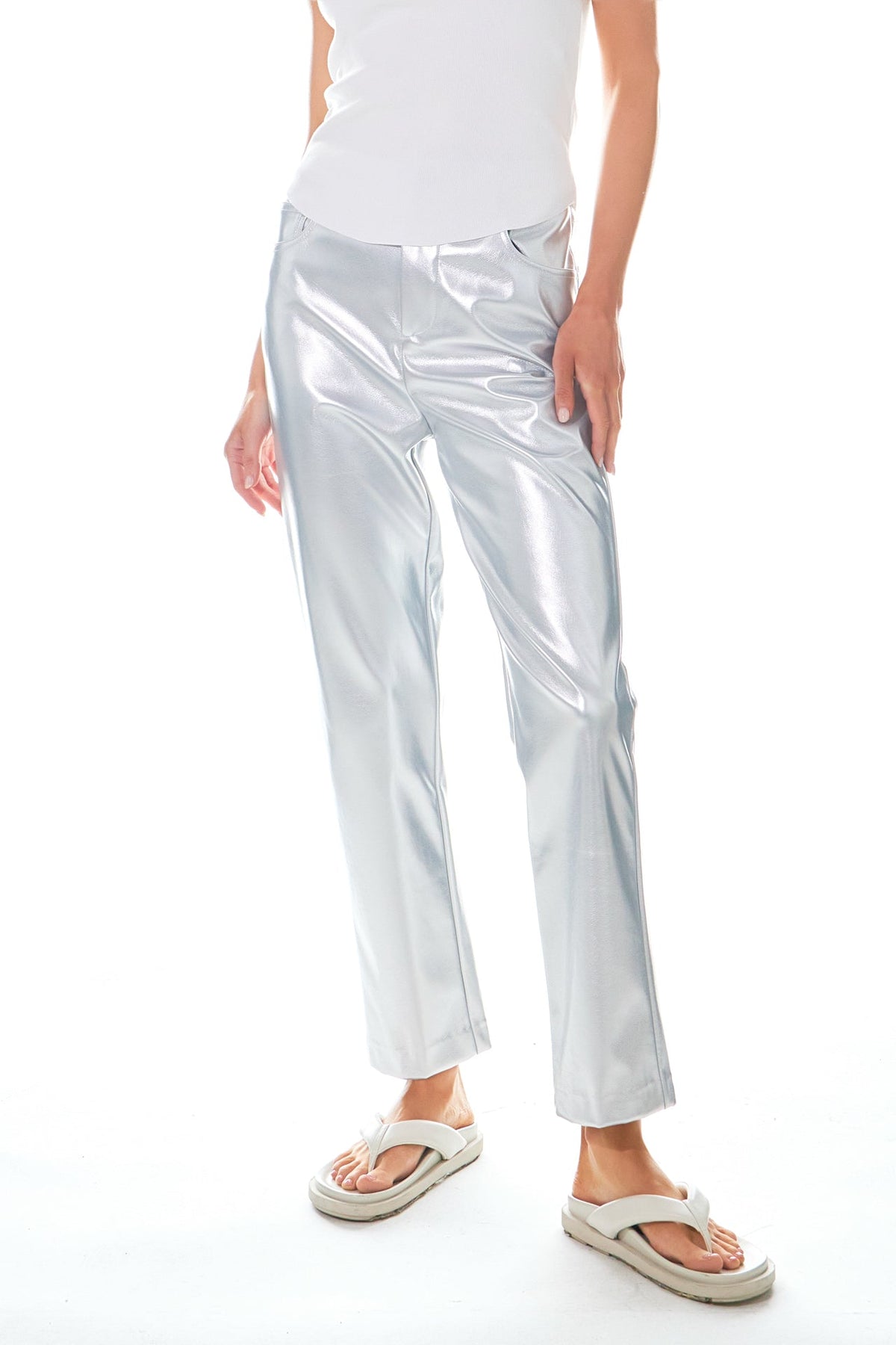 GREY LAB - Grey Lab - Shiny PU Pants - PANTS available at Objectrare