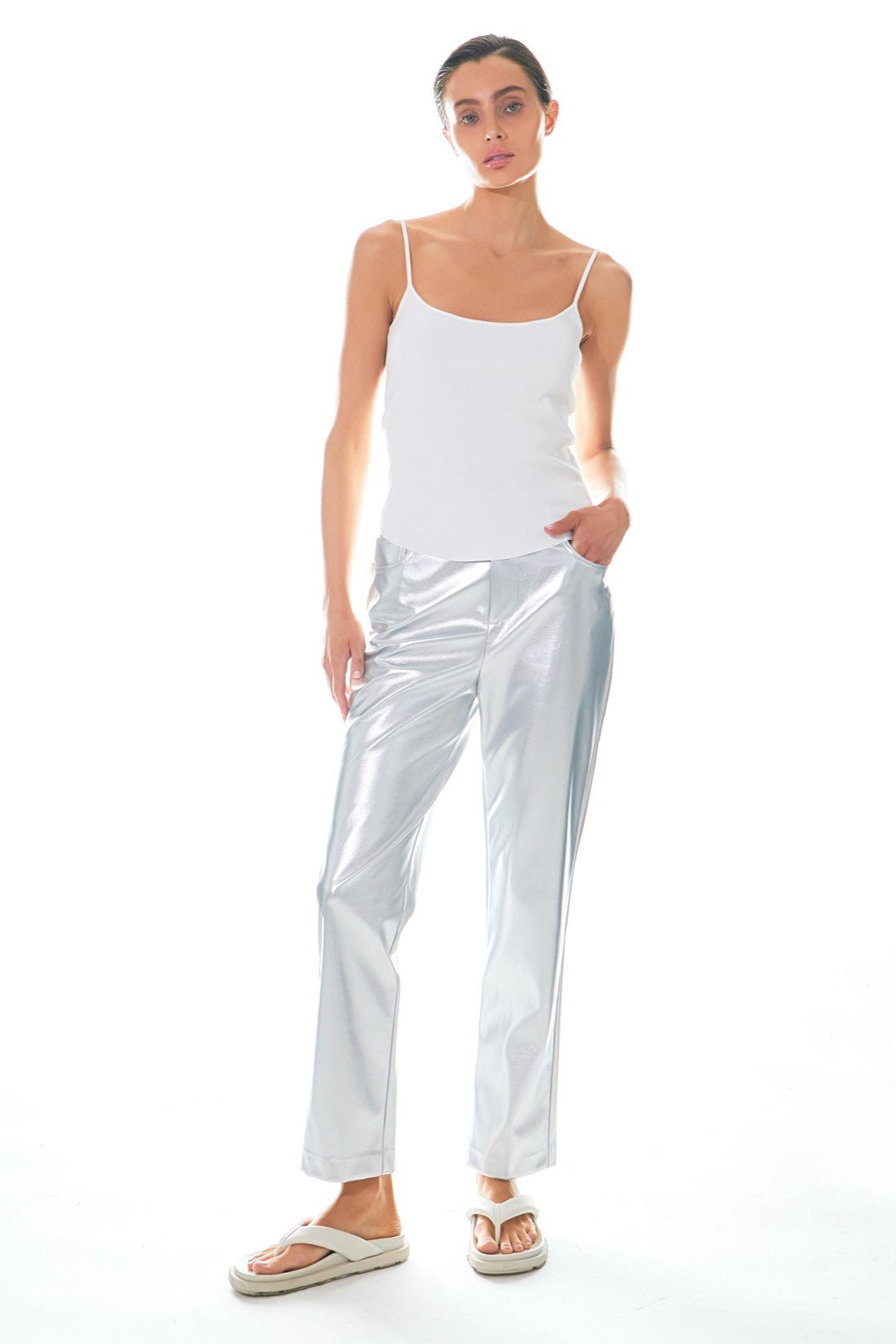GREY LAB - Shiny PU Pants - PANTS available at Objectrare