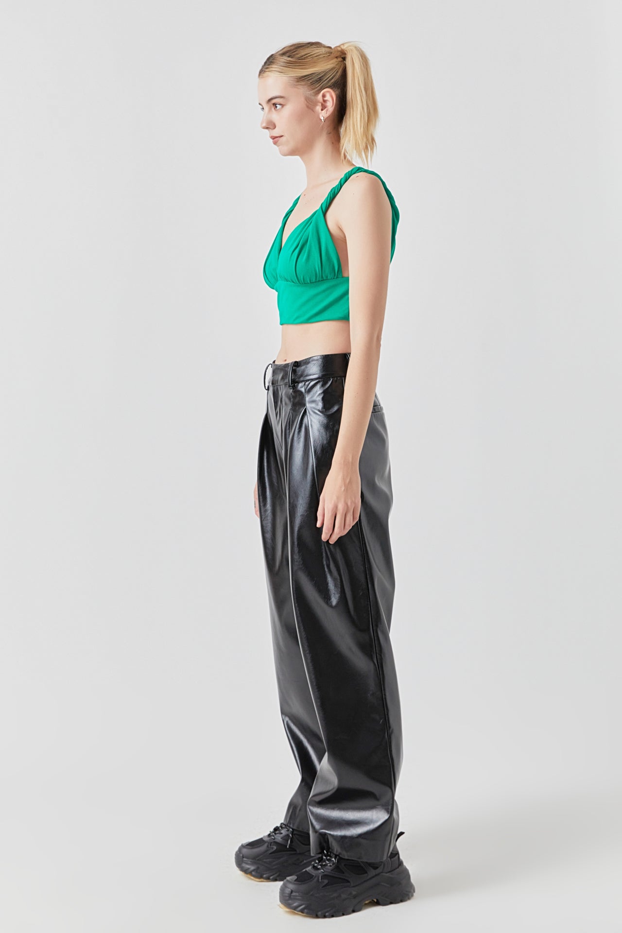 GREY LAB - Grey Lab - Pleated PU Pants - PANTS available at Objectrare