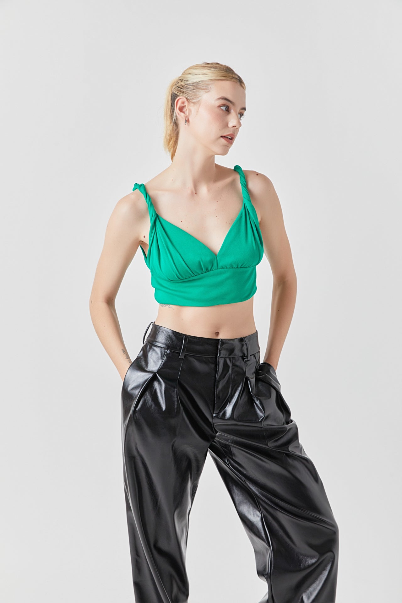 GREY LAB - Grey Lab - Pleated PU Pants - PANTS available at Objectrare