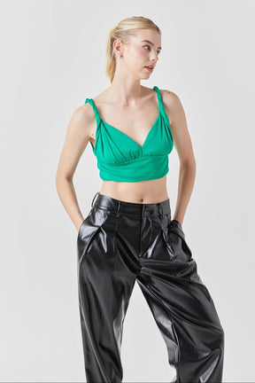 GREY LAB - Pleated Faux Leather Pants - PANTS available at Objectrare