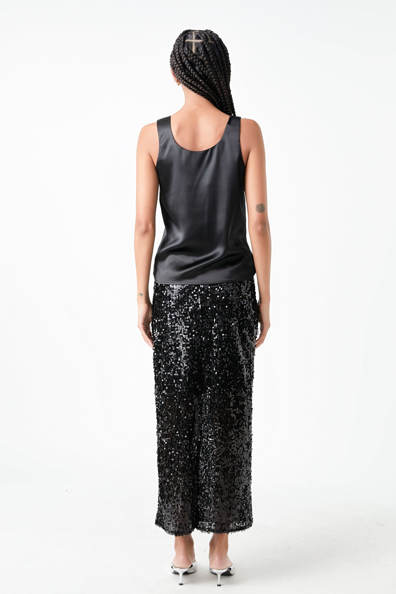 GREY LAB - Grey Lab - Sequin Back Slit Maxi Skirt - SKIRTS available at Objectrare