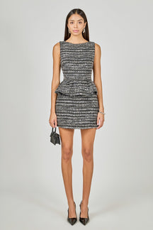 Sequin Textured Peplum Top
