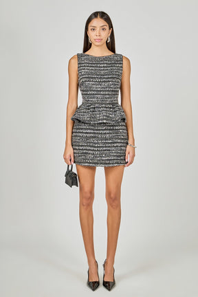 ENDLESS ROSE - Sequin Textured Peplum Top - TOPS available at Objectrare