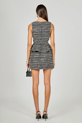 Sequin Textured Peplum Top