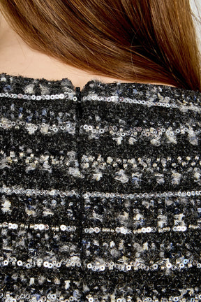 ENDLESS ROSE - Sequin Textured Peplum Top - TOPS available at Objectrare