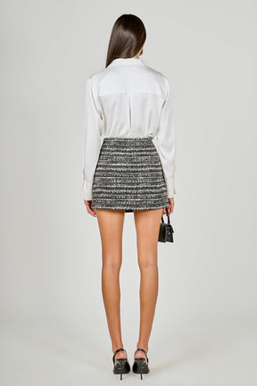 Sequin Textured Mini Skirt
