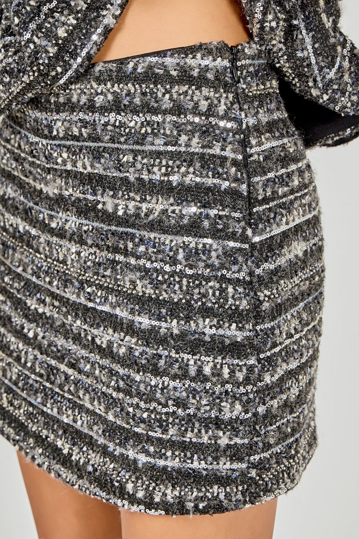 Sequin Textured Mini Skirt