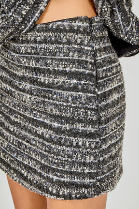 Sequin Textured Mini Skirt