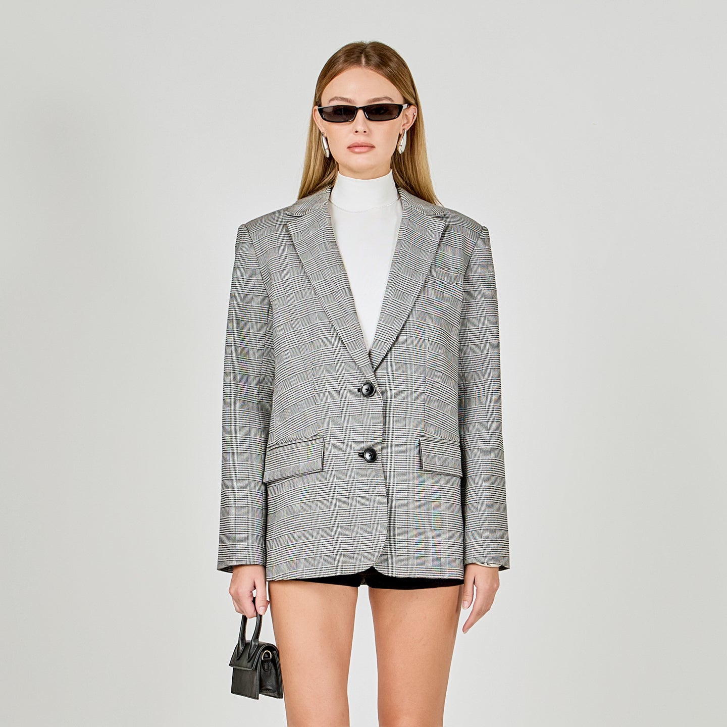 ENDLESS ROSE - Oversized Plaid Bazer - BLAZERS available at Objectrare