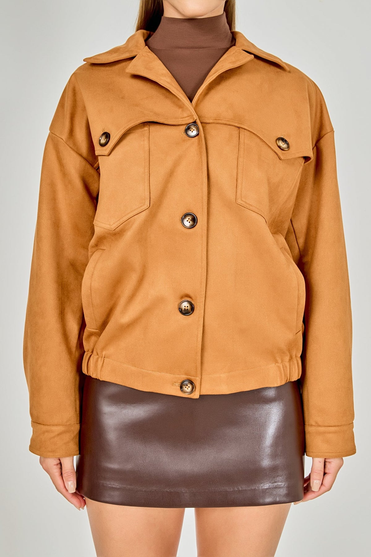 ENDLESS ROSE - Suede Oversized Jacket - JACKETS available at Objectrare