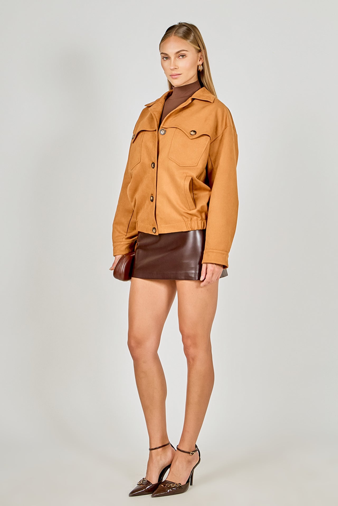 ENDLESS ROSE - Suede Oversized Jacket - JACKETS available at Objectrare