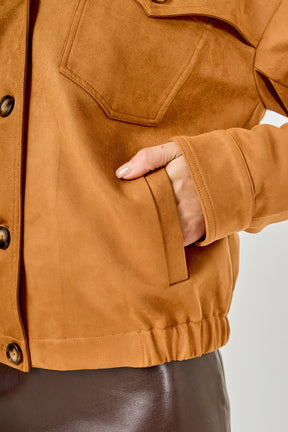 ENDLESS ROSE - Suede Oversized Jacket - JACKETS available at Objectrare