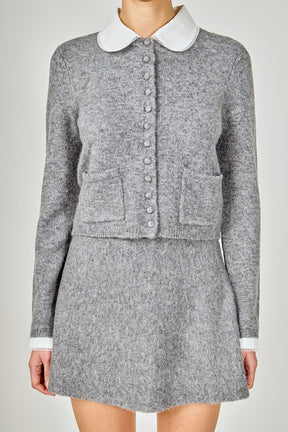 ENDLESS ROSE - Knit Cardigan with Peter Pan Collar - SWEATERS & KNITS available at Objectrare