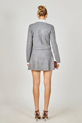 ENDLESS ROSE - Knit Cardigan with Peter Pan Collar - SWEATERS & KNITS available at Objectrare