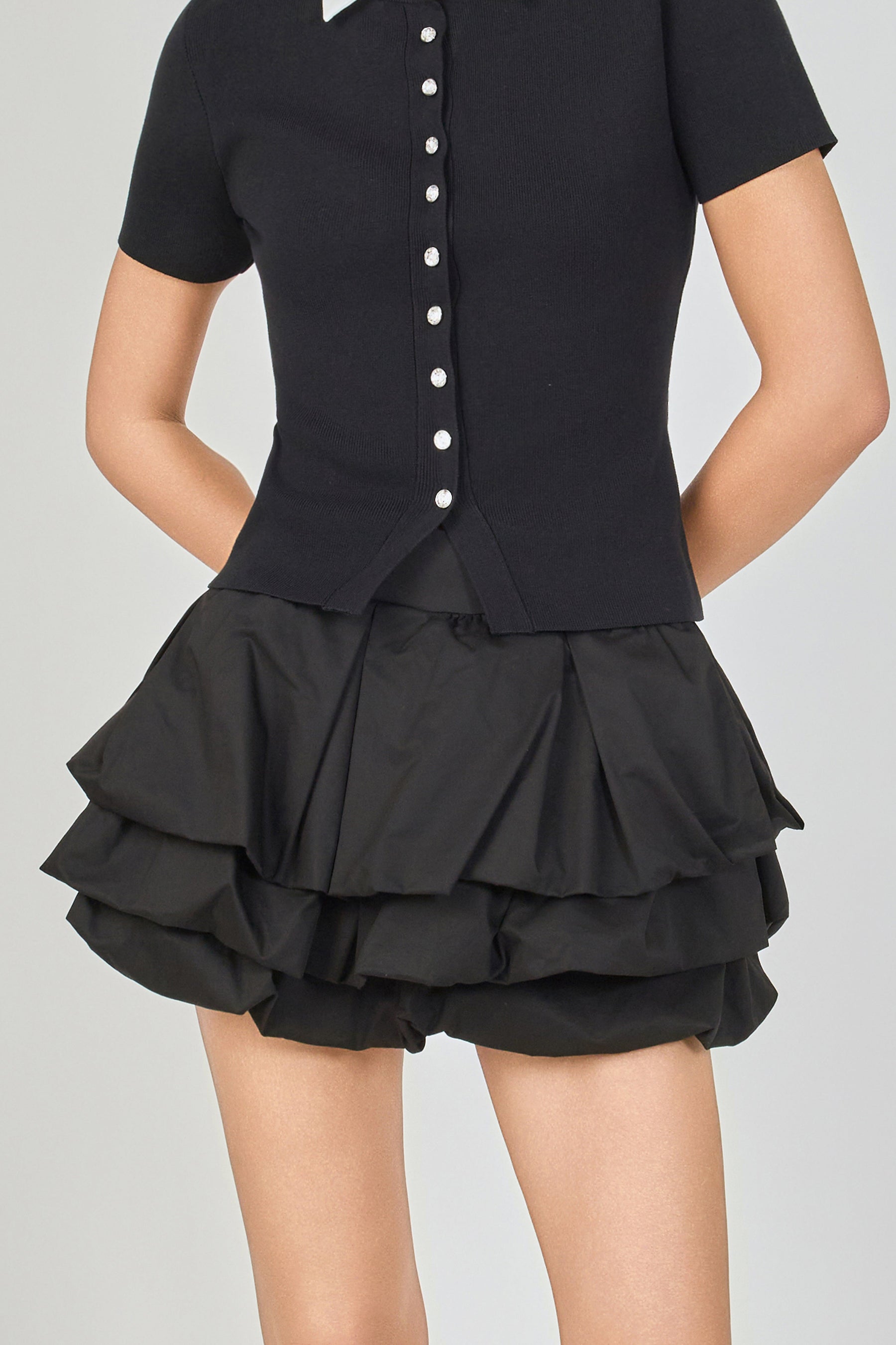 ENDLESS ROSE - Tiered Bubble Mini Skirt - SKIRTS available at Objectrare