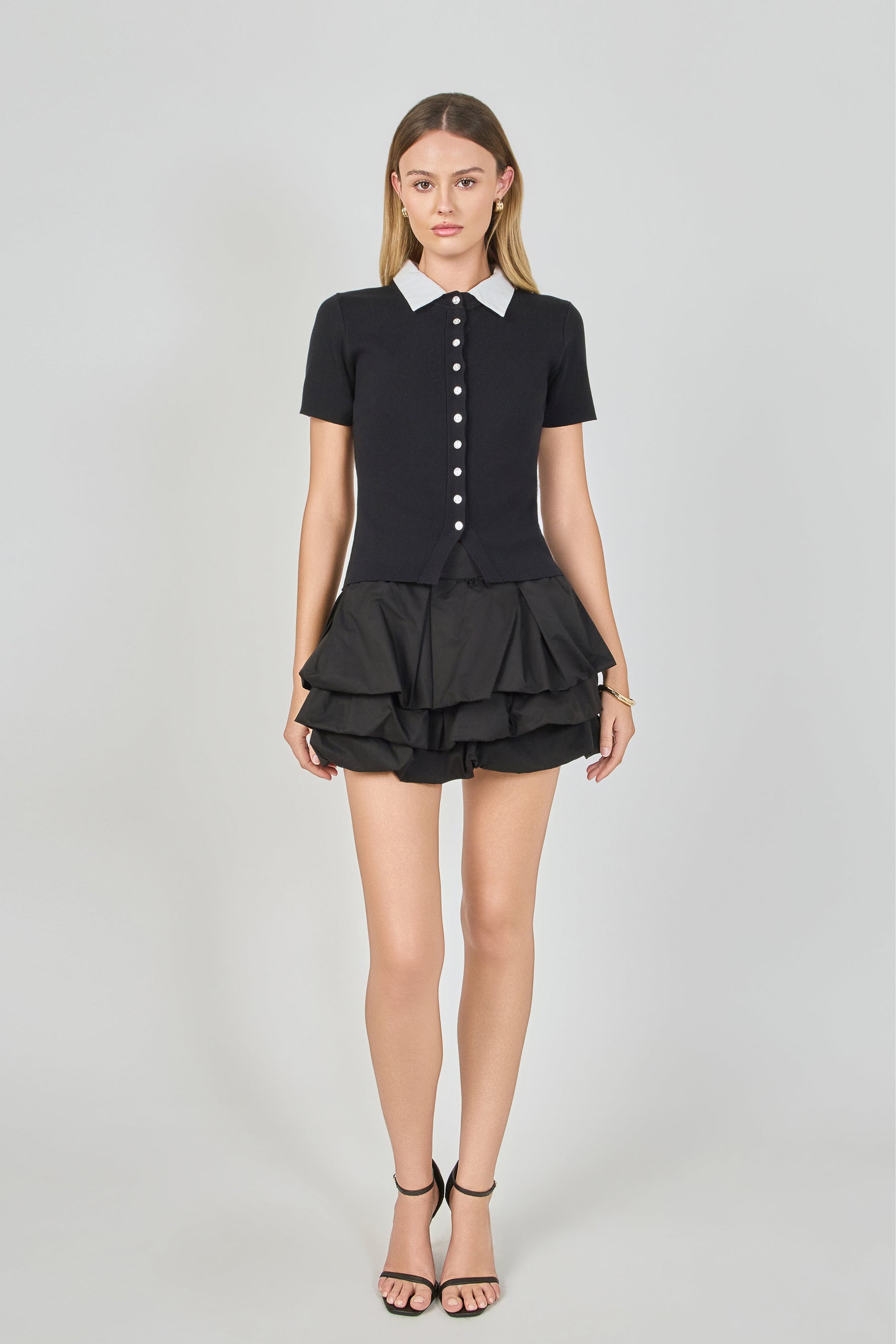 ENDLESS ROSE - Tiered Bubble Mini Skirt - SKIRTS available at Objectrare