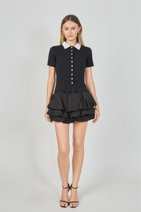 ENDLESS ROSE - Tiered Bubble Mini Skirt - SKIRTS available at Objectrare