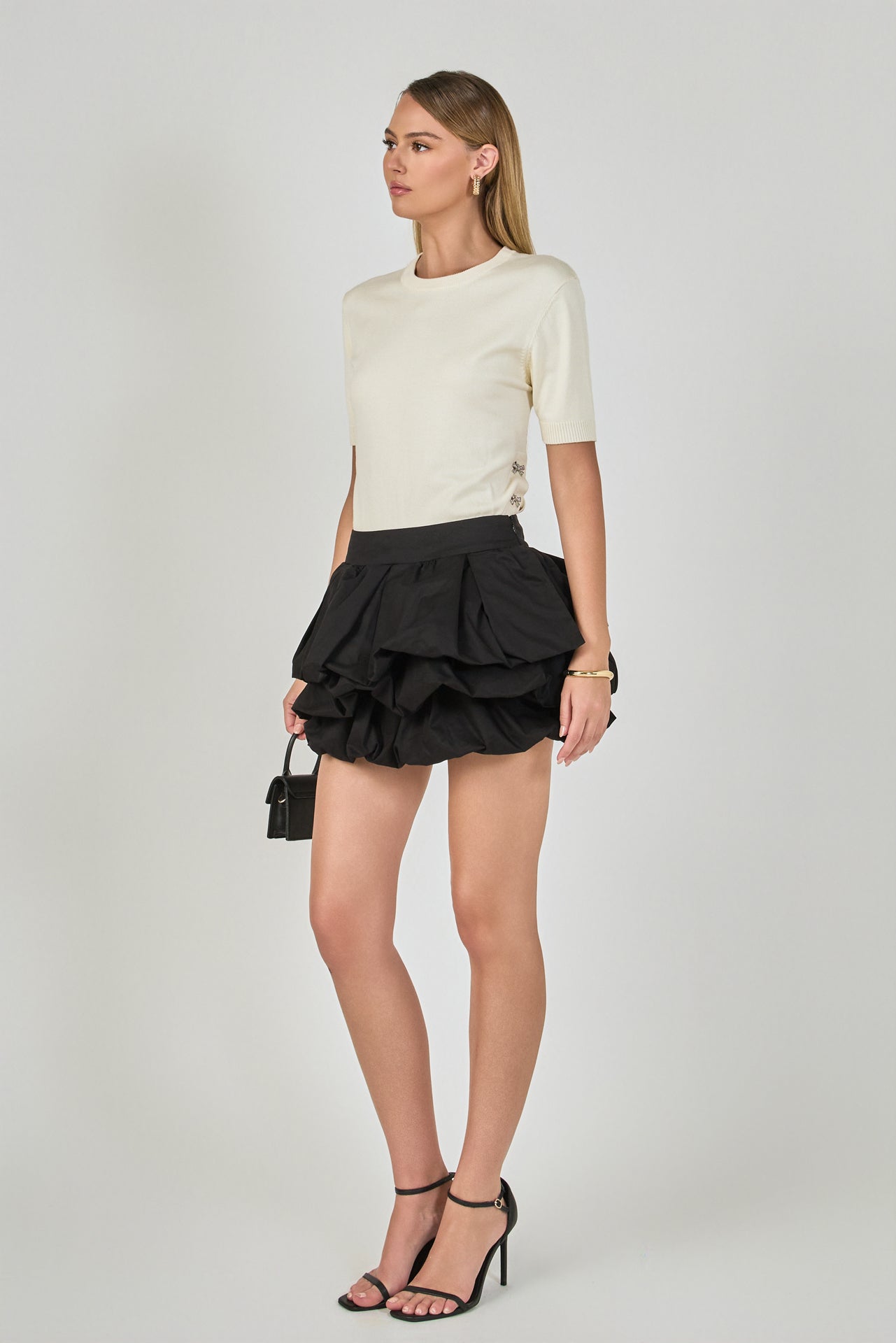 ENDLESS ROSE - Tiered Bubble Mini Skirt - SKIRTS available at Objectrare
