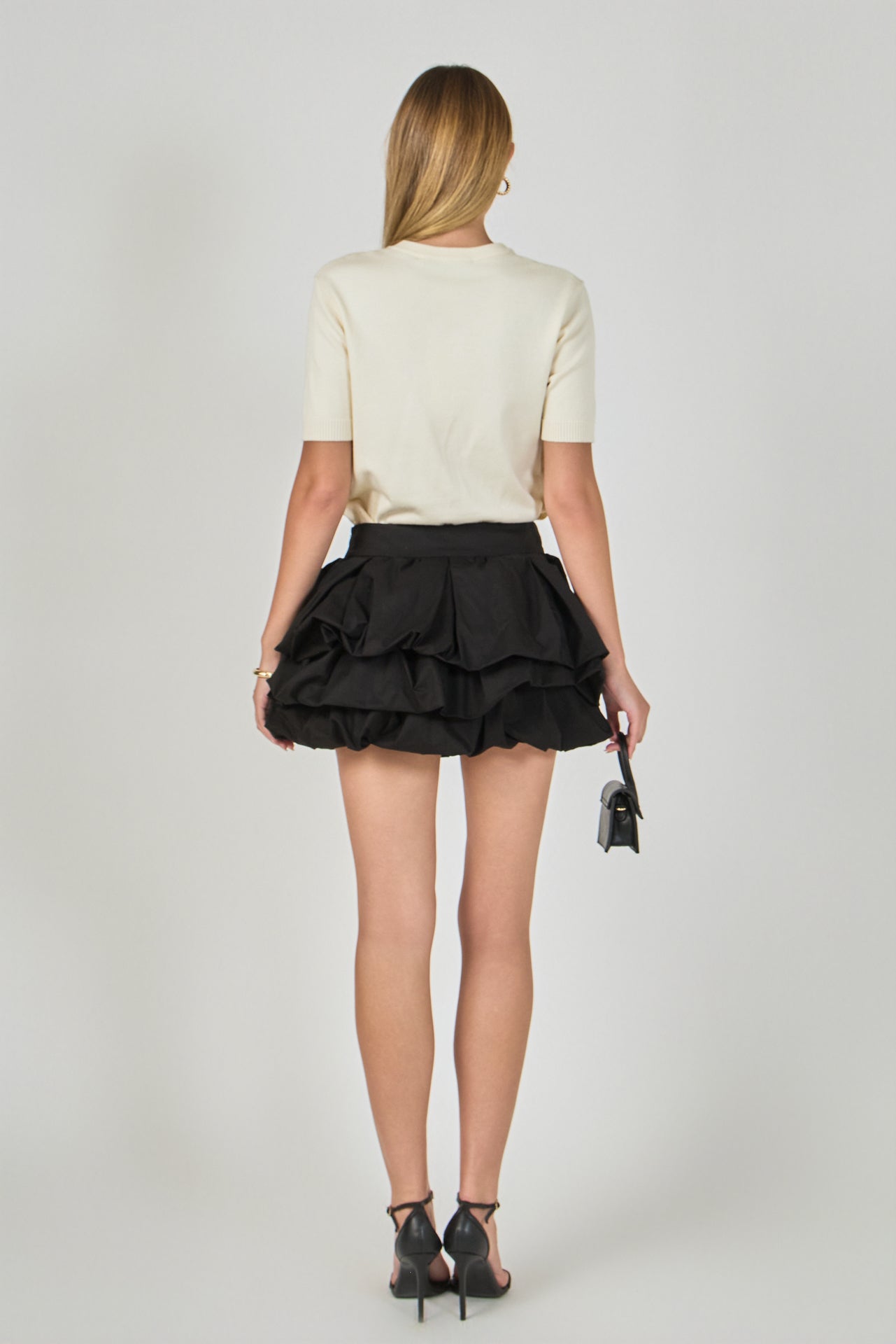 ENDLESS ROSE - Tiered Bubble Mini Skirt - SKIRTS available at Objectrare