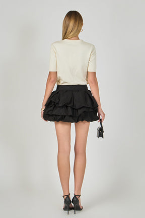 ENDLESS ROSE - Tiered Bubble Mini Skirt - SKIRTS available at Objectrare