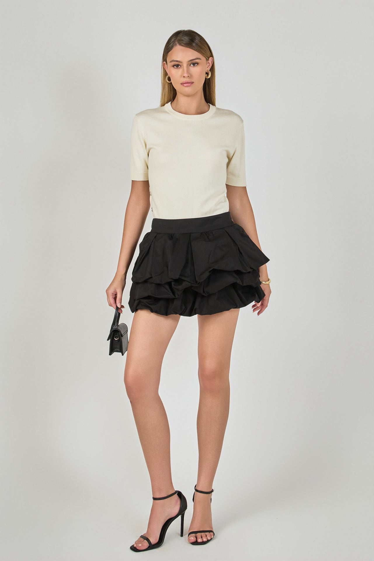 ENDLESS ROSE - Tiered Bubble Mini Skirt - SKIRTS available at Objectrare