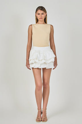 ENDLESS ROSE - Tiered Bubble Mini Skirt - SKIRTS available at Objectrare