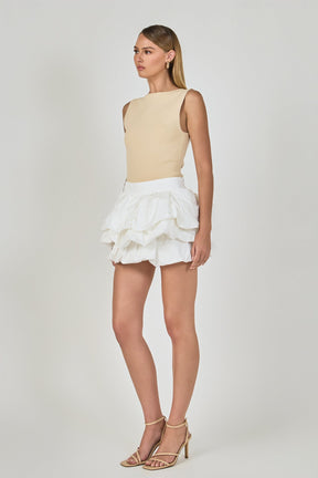 ENDLESS ROSE - Tiered Bubble Mini Skirt - SKIRTS available at Objectrare