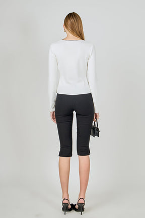 Ruffle Draped Knit Top