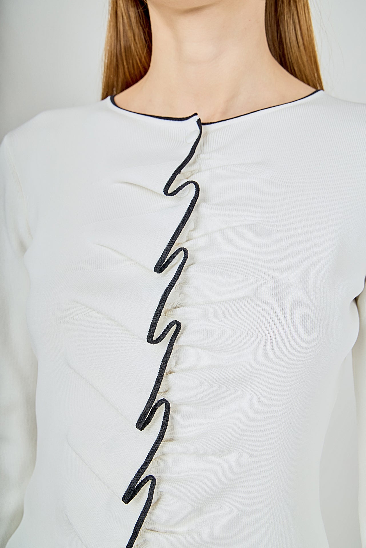 Ruffle Draped Knit Top