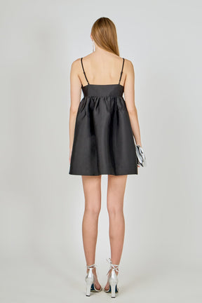 ENDLESS ROSE - Bead Embellished Bow Mini Dress - DRESSES available at Objectrare